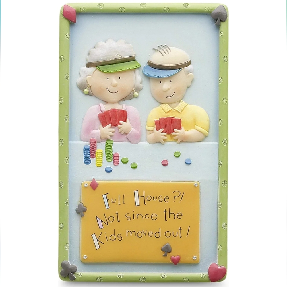 Playful Card Players Wall Art with Green Frame
